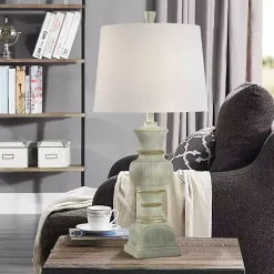 Kirklands Home Textured Spindle Table Lamp White