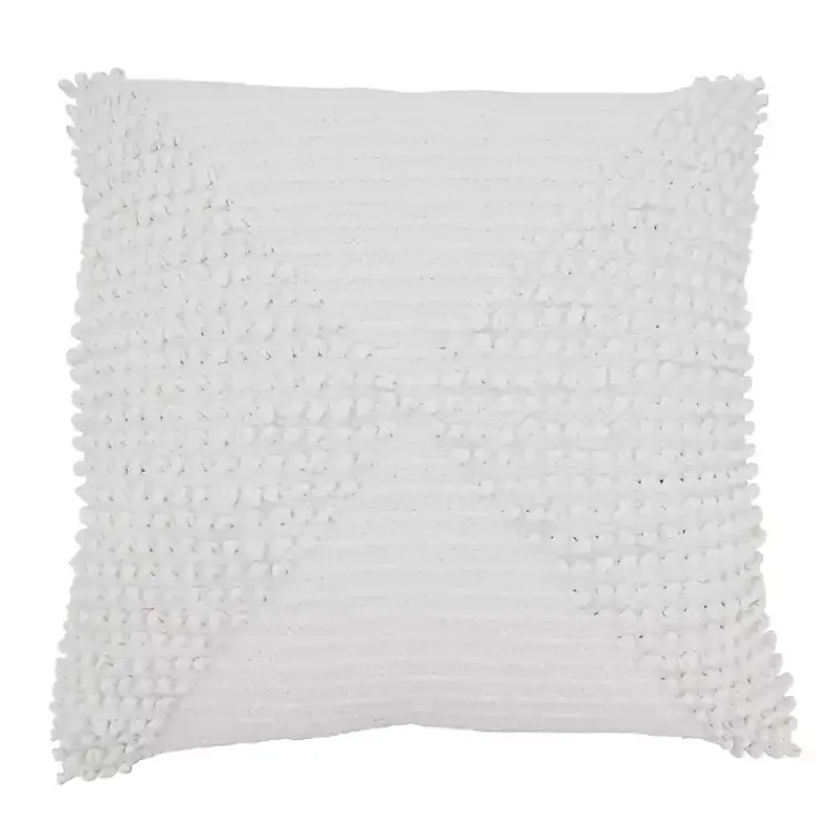 Pillows>Kirklands Home Textured Woven Diamond Throw Pillow White