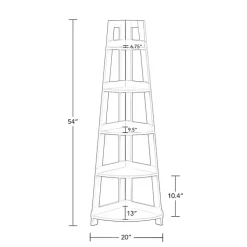 Kirklands Home White 5-Tier Corner Ladder Shelves New
