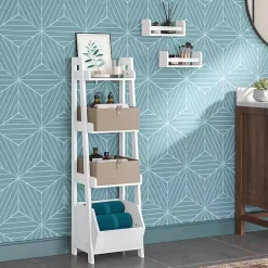 Kirklands Home 4-Tier Small Ladder Shelf White Online