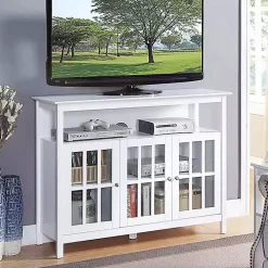 Kirklands Home Tiered Deluxe Cali Media Cabinet White Best