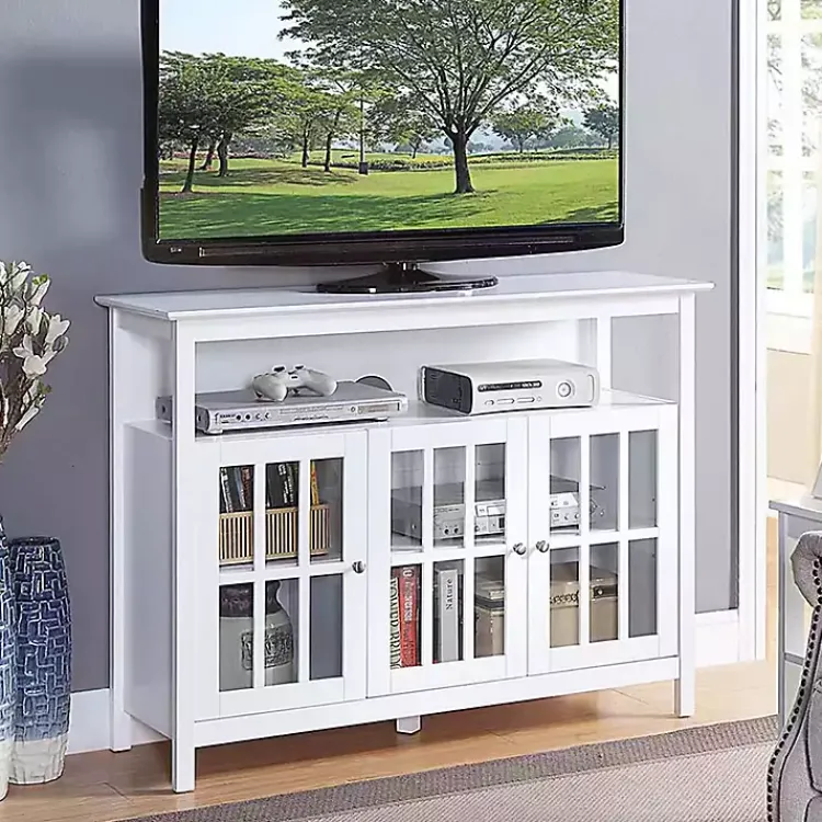 Kirklands Home Tiered Deluxe Cali Media Cabinet White Best