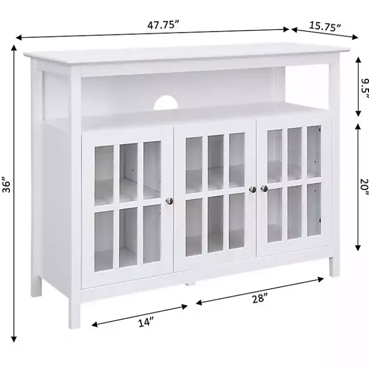 Kirklands Home Tiered Deluxe Cali Media Cabinet White Best