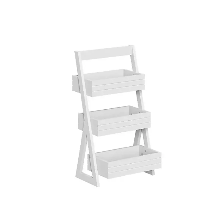 Kirklands Home Tiered 3-Shelf Bathroom Shelves White Outlet