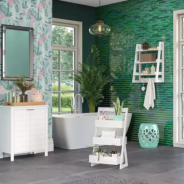 Kirklands Home Tiered 3-Shelf Bathroom Shelves White Outlet