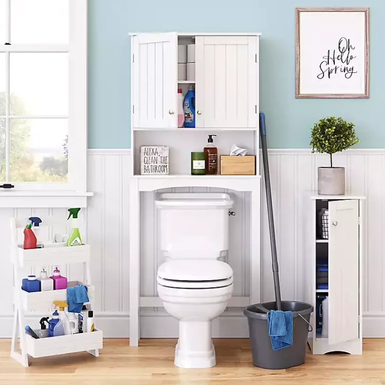 Kirklands Home Tiered 3-Shelf Bathroom Shelves White Outlet