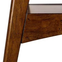 Kirklands Home White Top and Pecan Wood Mid-Century Modern Table Brown Sale