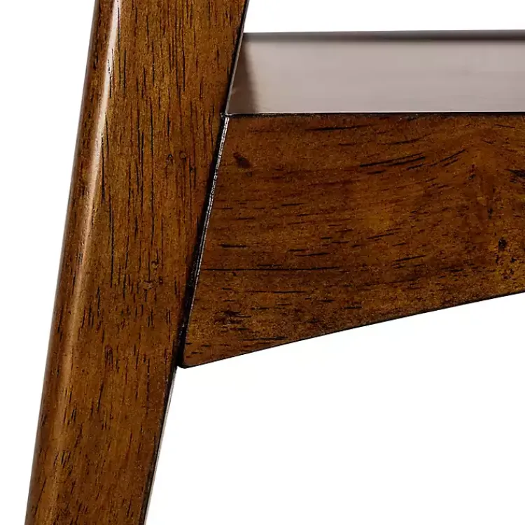 Kirklands Home White Top and Pecan Wood Mid-Century Modern Table Brown Sale