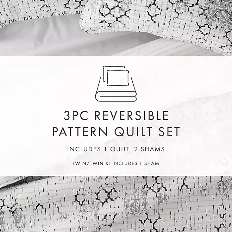 Kirklands Home White Trellis Reversible 2-pc. Twin Quilt Set Best
