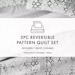 Kirklands Home White Trellis Reversible 3-pc. King Quilt Set Best