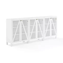 Kirklands Home Triangle 6-Door Wood Media Cabinet White Discount