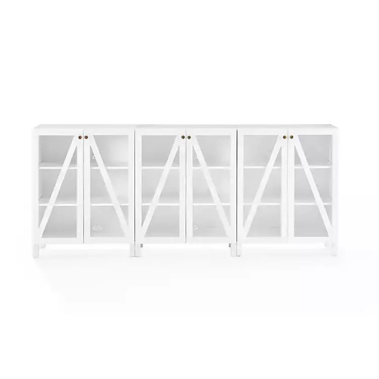 Kirklands Home Triangle 6-Door Wood Media Cabinet White Discount