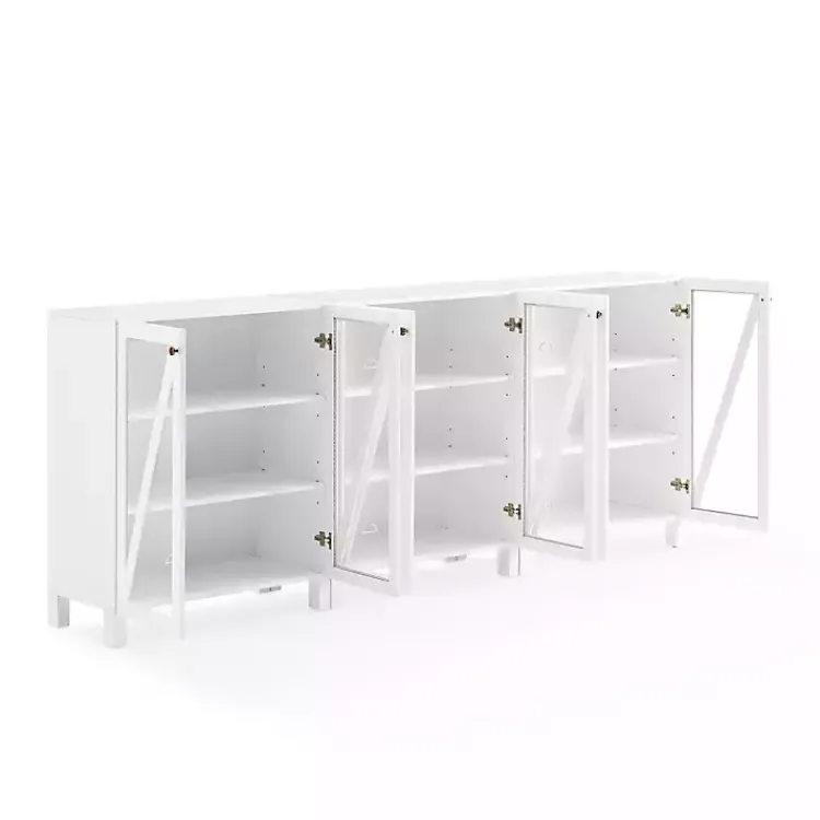 Kirklands Home Triangle 6-Door Wood Media Cabinet White Discount