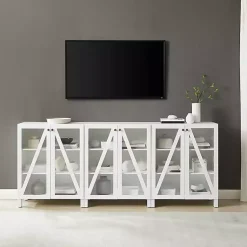 Kirklands Home Triangle 6-Door Wood Media Cabinet White Discount