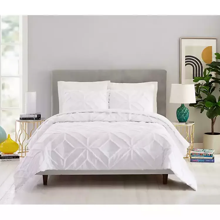 Kirklands Home Tufted Chenille 3-pc. King Duvet Set White Sale