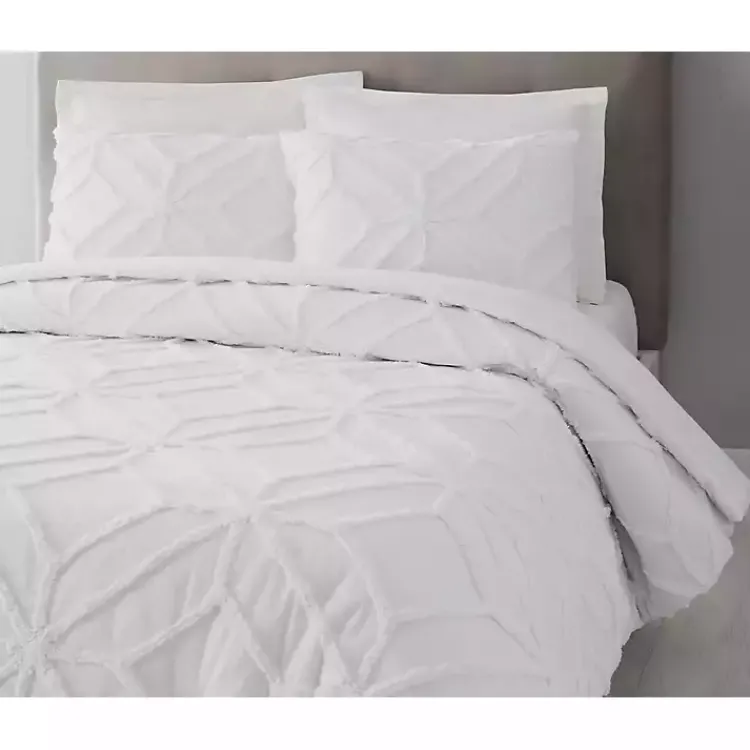 Kirklands Home Tufted Chenille 3-pc. King Duvet Set White Sale