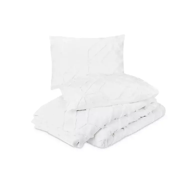 Kirklands Home Tufted Chenille 3-pc. King Duvet Set White Sale