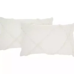 Pillows>Kirklands Home Tufted Diamond Lumbar Pillows, Set of 2 White