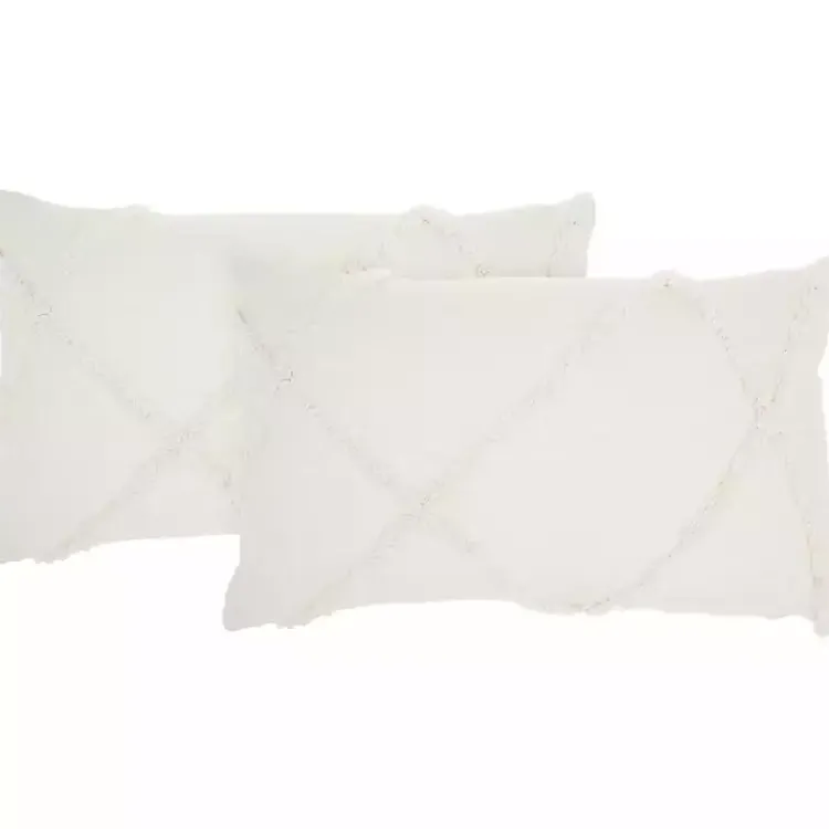 Pillows>Kirklands Home Tufted Diamond Lumbar Pillows, Set of 2 White