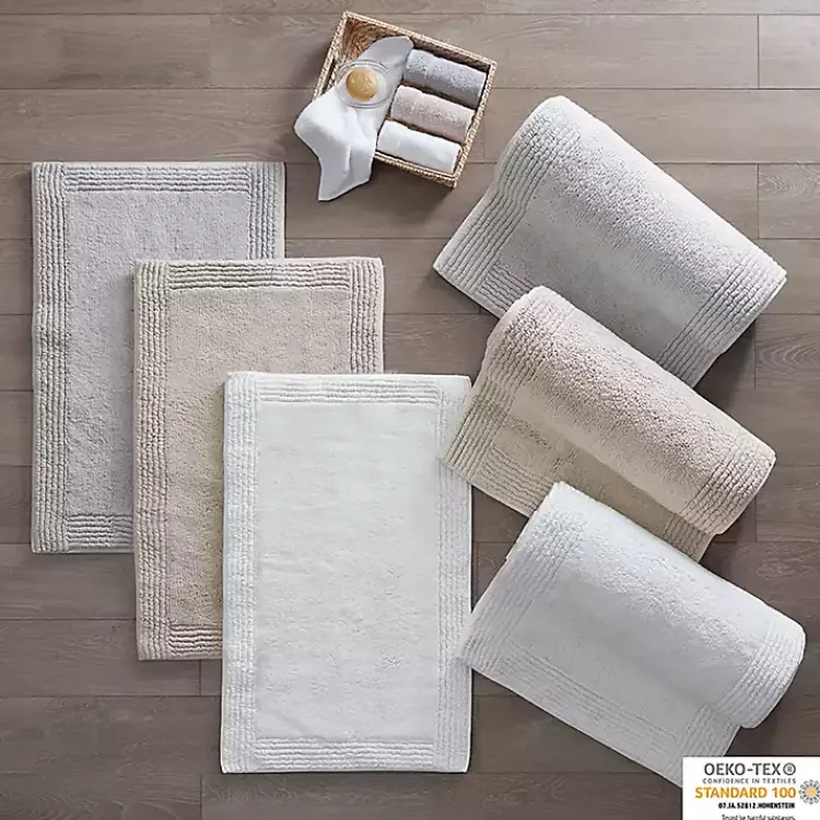 Kirklands Home Tufted Reversible Bath Mat, 34 in. White Best
