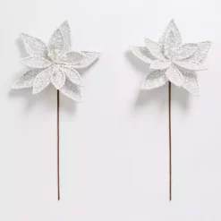 Christmas Tree Decorations>Kirklands Home Tweed Magnolia Pick White