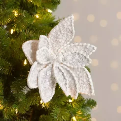 Christmas Tree Decorations>Kirklands Home Tweed Magnolia Picks, Set of 2 White