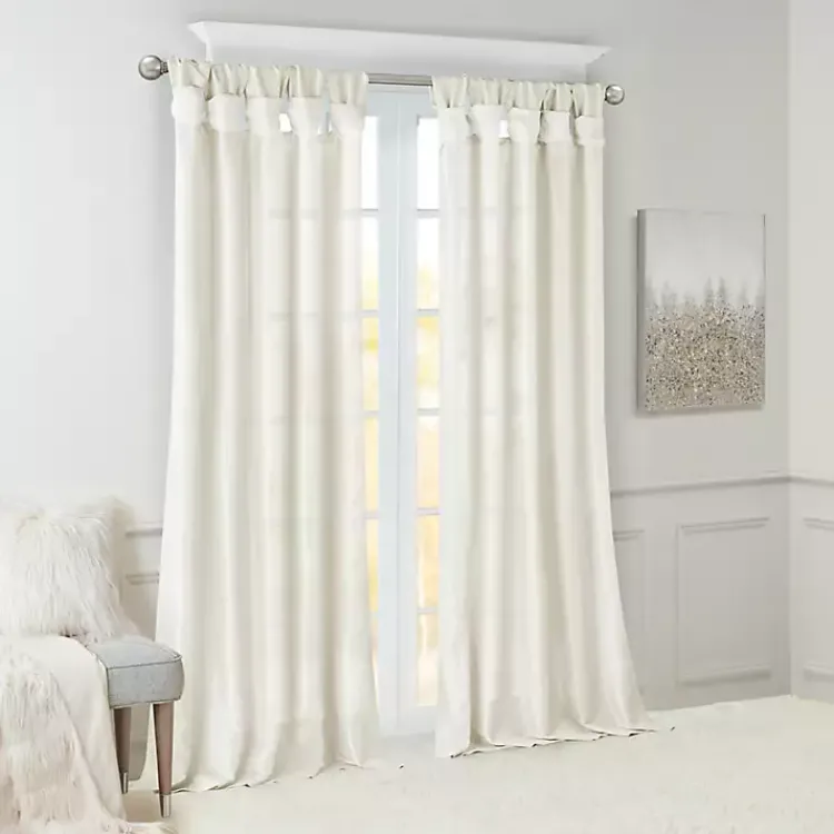 Kirklands Home Twist Top Curtain Panel, 108 in. White Outlet