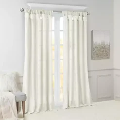 Kirklands Home Twist Top Curtain Panel, 120 in. White Outlet
