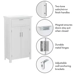 Kirklands Home Two-Door Top Shelf Cabinet White Outlet