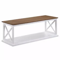 Kirklands Home Two-Tone Double X Sides Coffee Table White Online