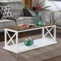 Kirklands Home Two-Tone Double X Sides Coffee Table White Online