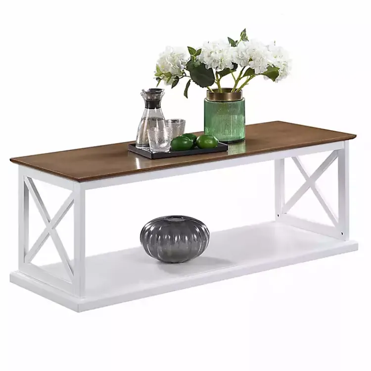 Kirklands Home Two-Tone Double X Sides Coffee Table White Online