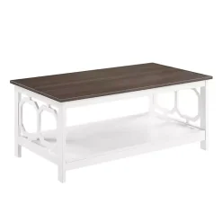 Kirklands Home White Two-Tone Geometric Sides Coffee Table Best
