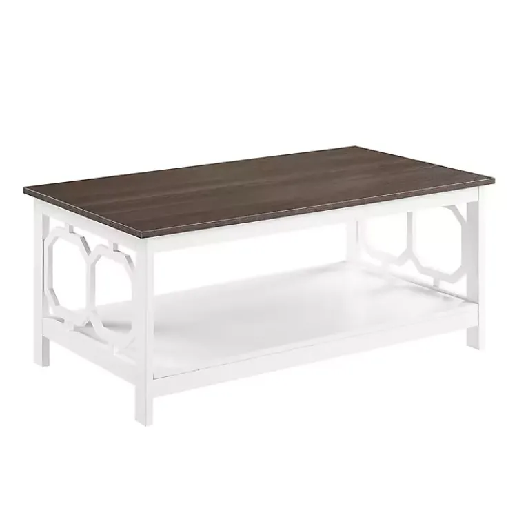 Kirklands Home White Two-Tone Geometric Sides Coffee Table Best