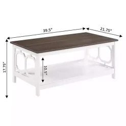 Kirklands Home White Two-Tone Geometric Sides Coffee Table Best