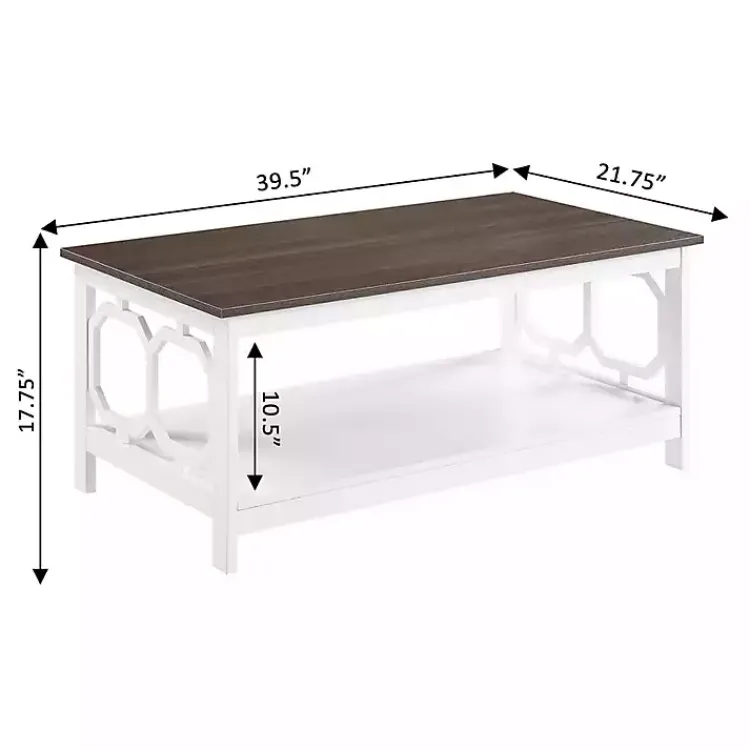 Kirklands Home White Two-Tone Geometric Sides Coffee Table Best