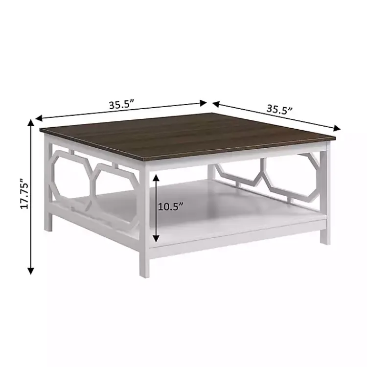 Kirklands Home White Two-Tone Geometric Sides Square Coffee Table Sale