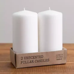 Candles>Kirklands Home Unscented Pillar Candles, Set of 2 White