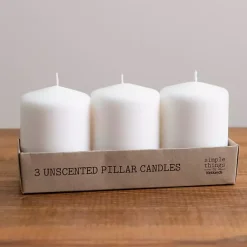 Candles>Kirklands Home Unscented Pillar Candles, Set of 3 White