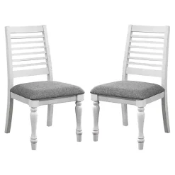 Kirklands Home White Upholstered Claire Dining Chairs, Set of 2 Gray Hot
