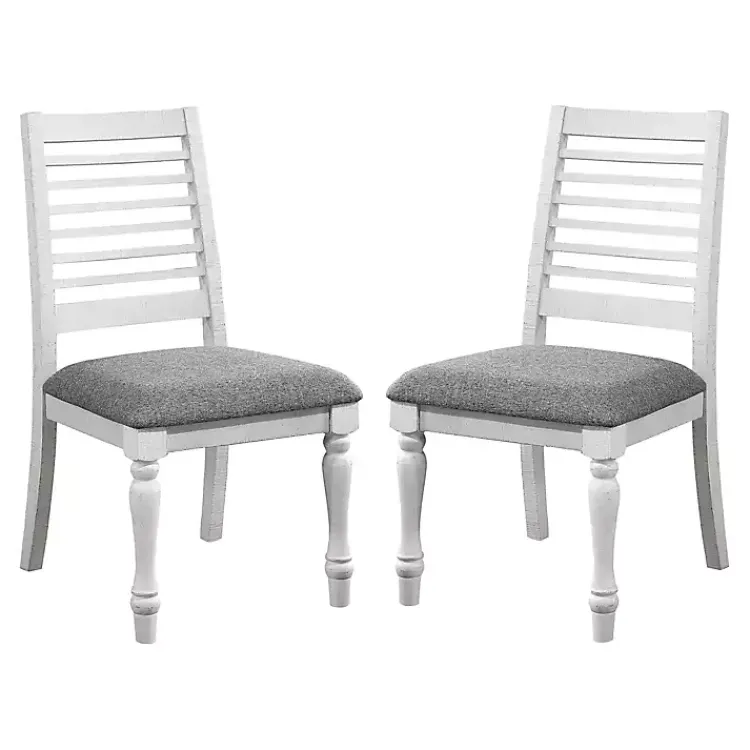 Kirklands Home White Upholstered Claire Dining Chairs, Set of 2 Gray Hot