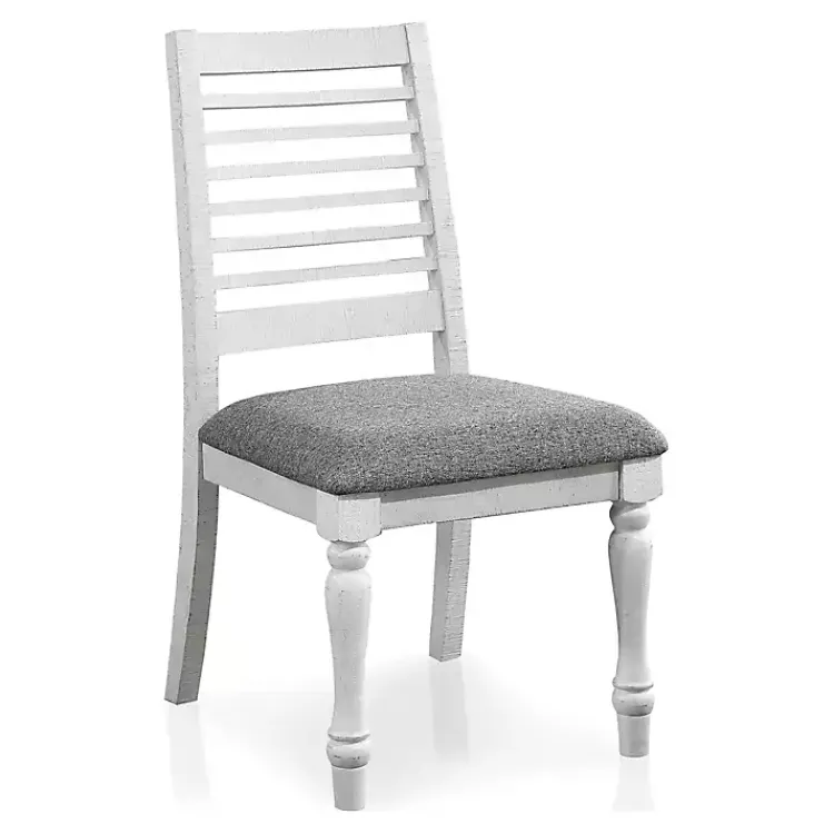 Kirklands Home White Upholstered Claire Dining Chairs, Set of 2 Gray Hot