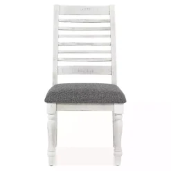 Kirklands Home White Upholstered Claire Dining Chairs, Set of 2 Gray Hot