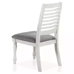Kirklands Home White Upholstered Claire Dining Chairs, Set of 2 Gray Hot