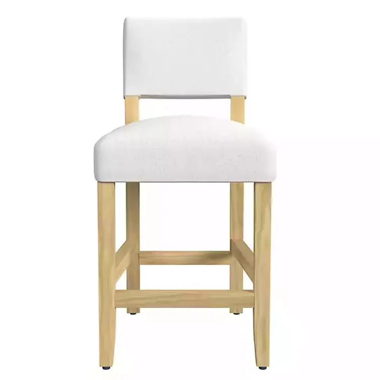 Kirklands Home Upholstered Wood Counter Stool White New