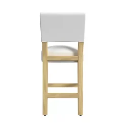 Kirklands Home Upholstered Wood Counter Stool White New