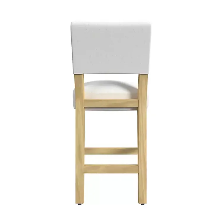 Kirklands Home Upholstered Wood Counter Stool White New