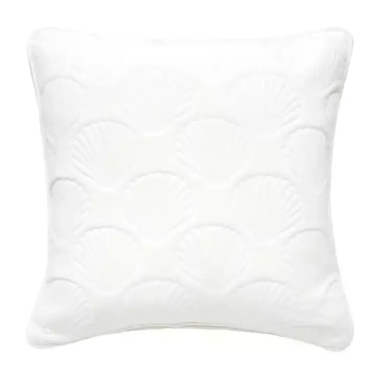 Pillows>Kirklands Home Velvet Seashell Pillow White