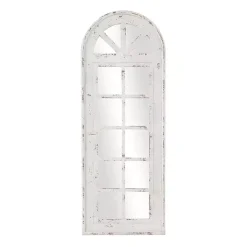 Kirklands Home White Vintage Arched Windowpane Mirror Hot