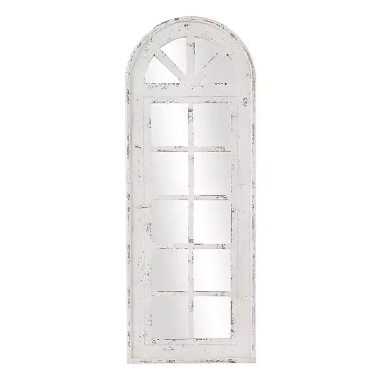 Kirklands Home White Vintage Arched Windowpane Mirror Hot